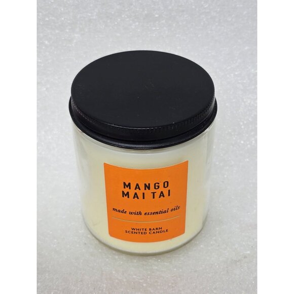 White Barn Mango Mai Tai Scented Candle 7 Oz Essential Oils Bath & Body Works - Picture 2 of 4